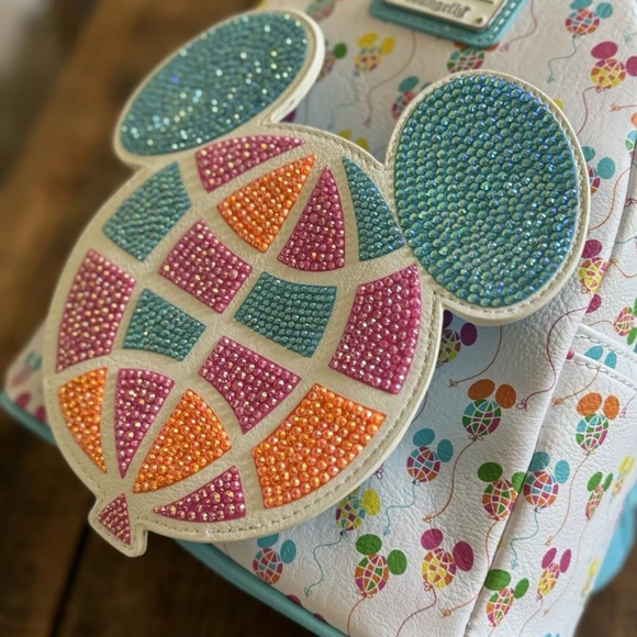 Disney 50th Anniversary Retro Vault Balloons Loungefly Handcrafted Bedazzled - Picture 5 of 5